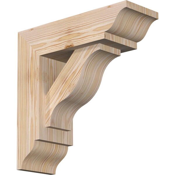 Ekena Millwork Funston Traditional Smooth Bracket w/ Offset Brace, Douglas Fir, 5 1/2"W x 16"D x 16"H BKT0604X16X16FST01SDF - main